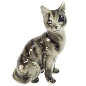 Vintage Cat Figurine One Blue Eye Japan 3in
